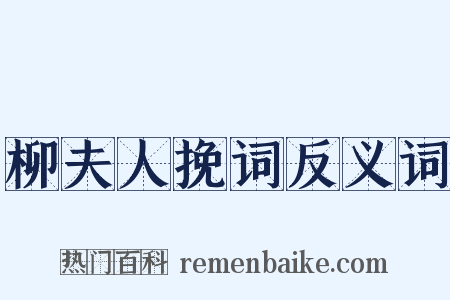柳夫人挽词反义词是什么意思的图片